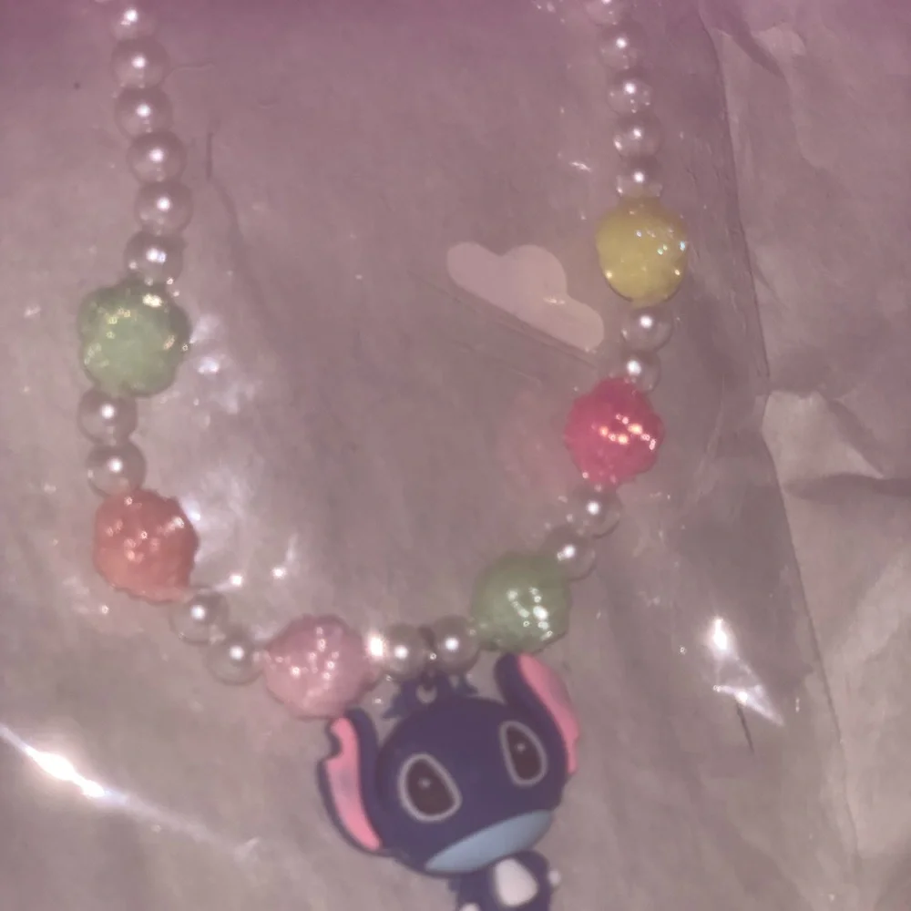 Colorful Beaded Stitch Kids Necklace Bracelet Set Pearl and pastel roses NWT